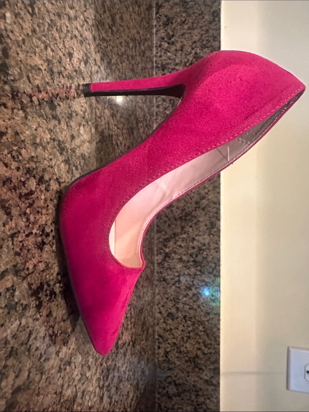Charlotte Russe Fuchsia Suede Pointed Toe Stiletto